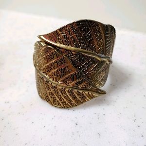 Boho Leaf Bangle Bracelet